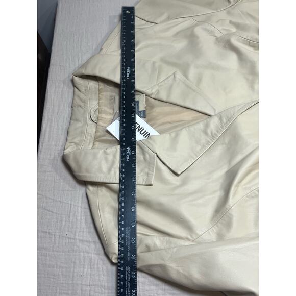 NWT Jessica London Leather Blazer Plus Size‎ 26W Beige 100% Genuine Leather - Picture 6 of 10